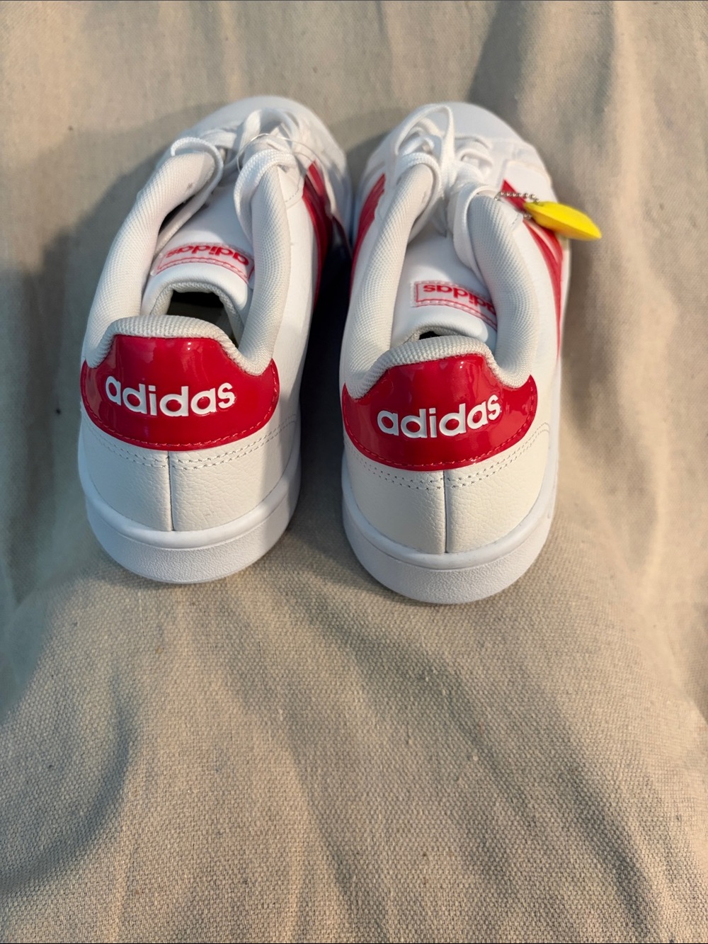 adidas White Sneakers with Red Three-Stripes - Picture 3 of 6